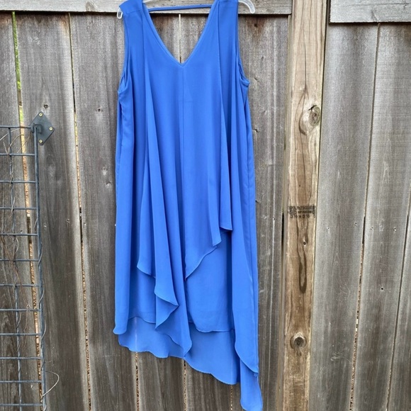 Chico's Dresses & Skirts - Chicos Blue Sleeveless Drape Dress